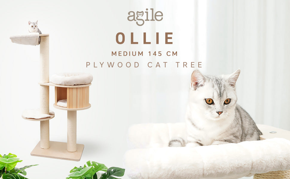 Ollie 145 cm - Plywood Cat Tree