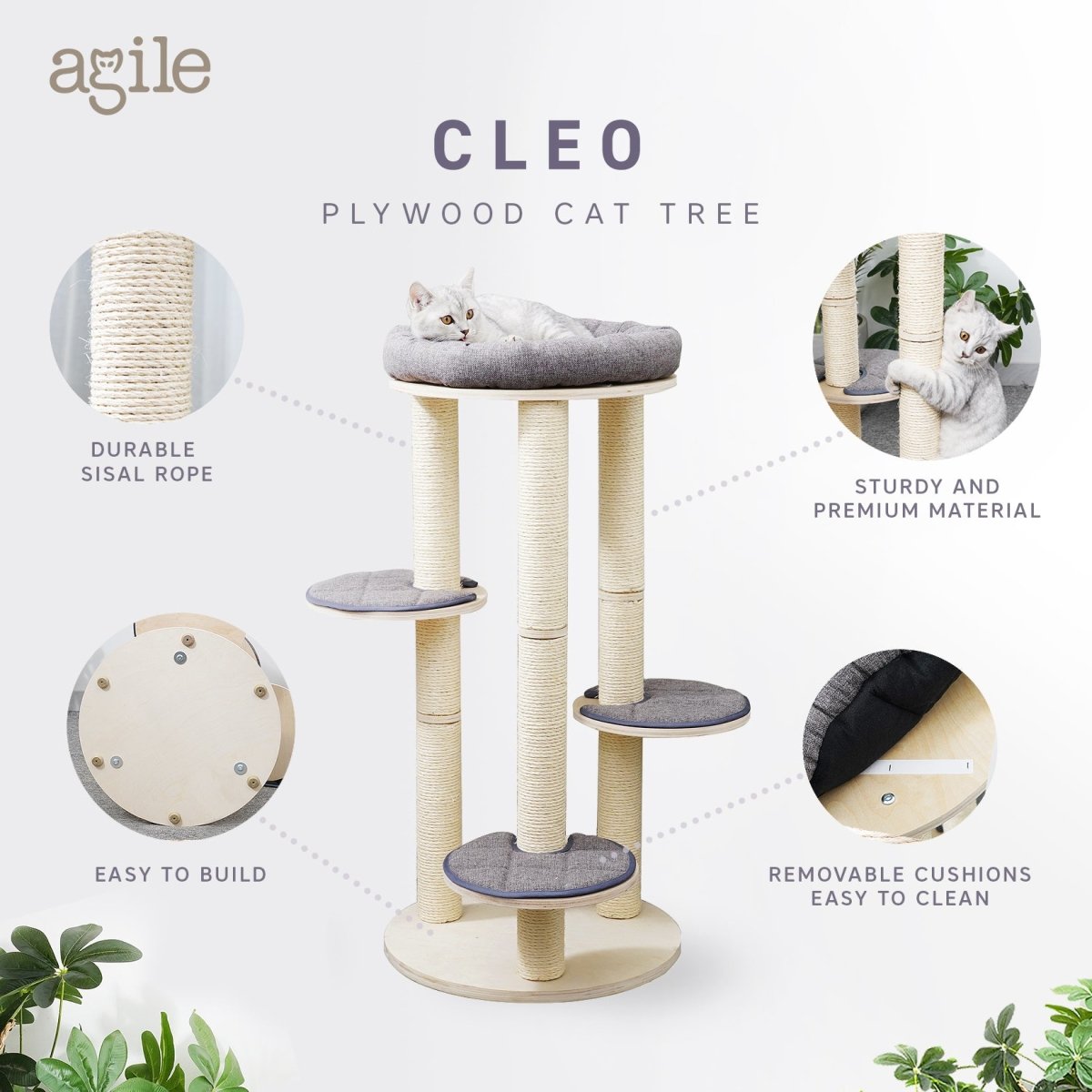 Cleo - Plywood Cat Tree - AGILE