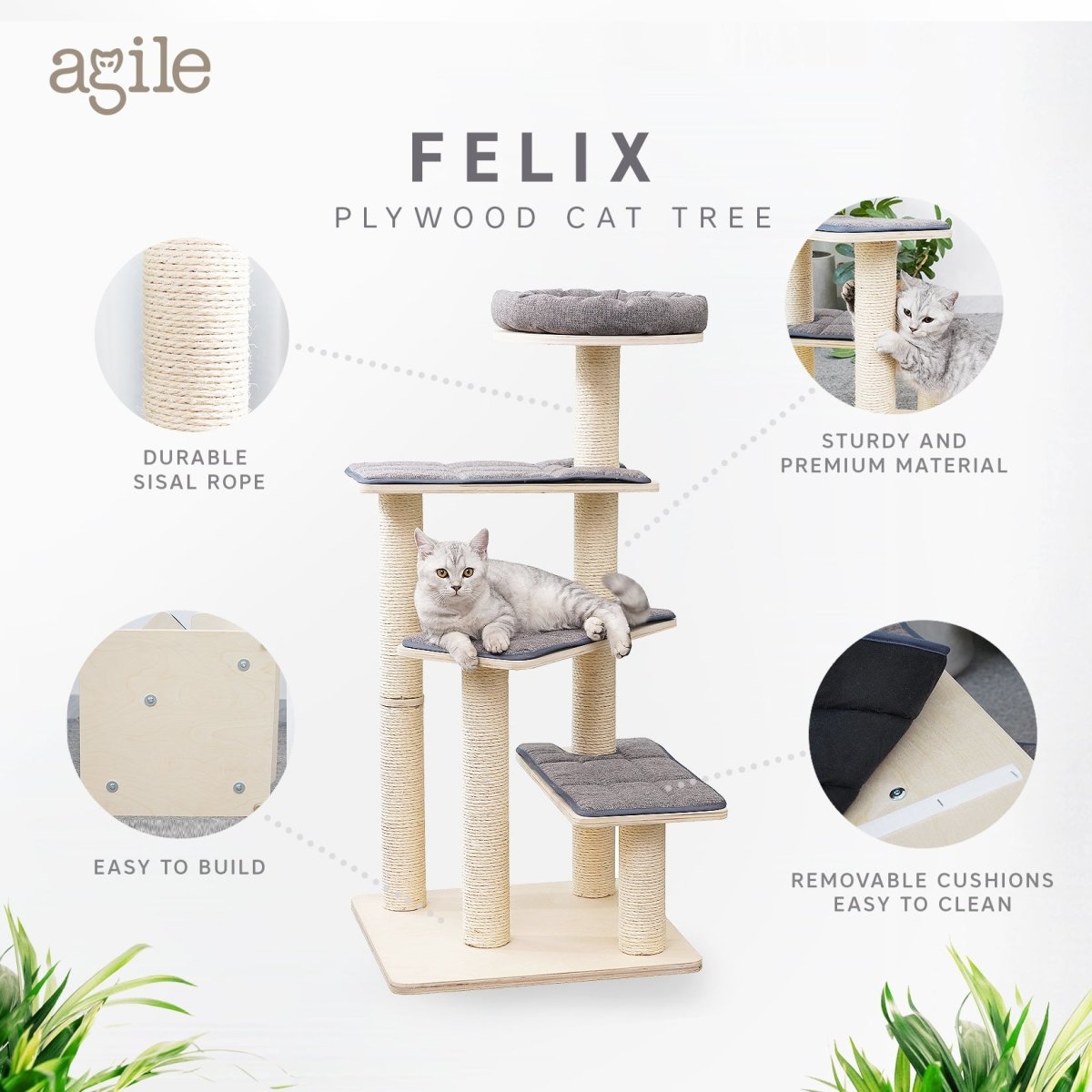 Felix - Plywood Cat Tree - AGILE
