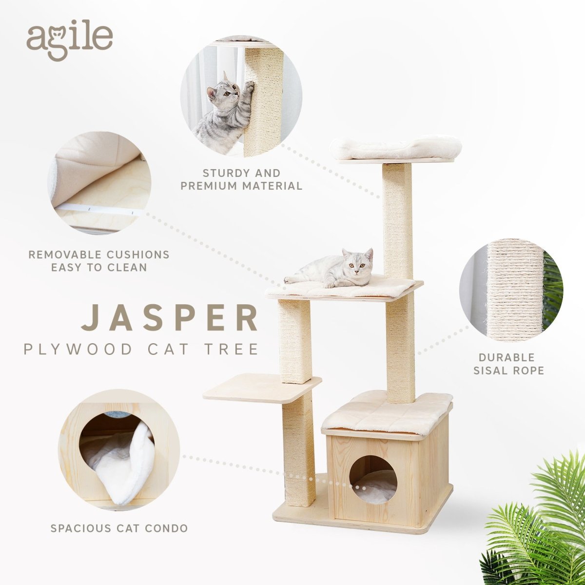Jasper - Plywood Cat Tree - AGILE