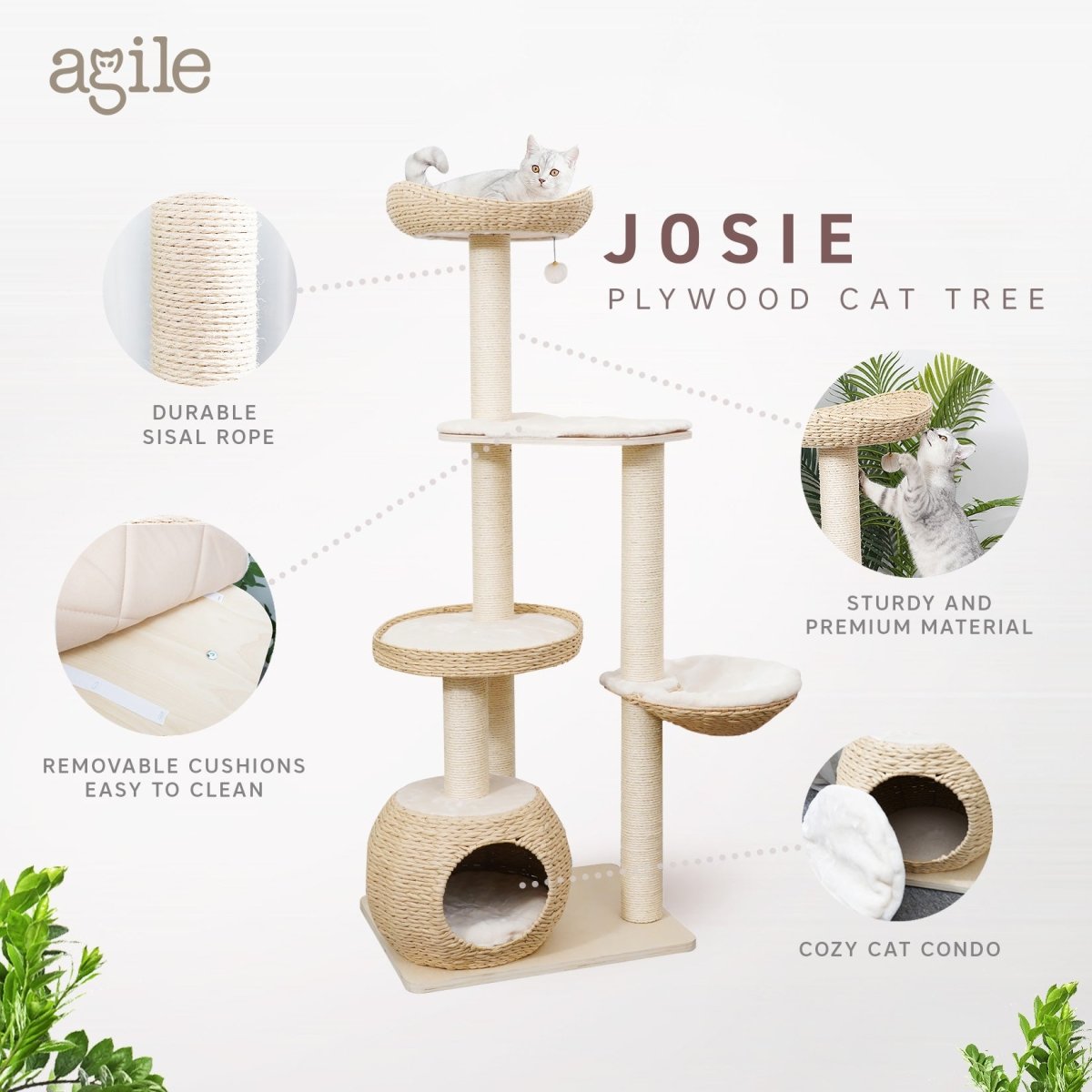 Josie - Plywood Cat Tree - AGILE