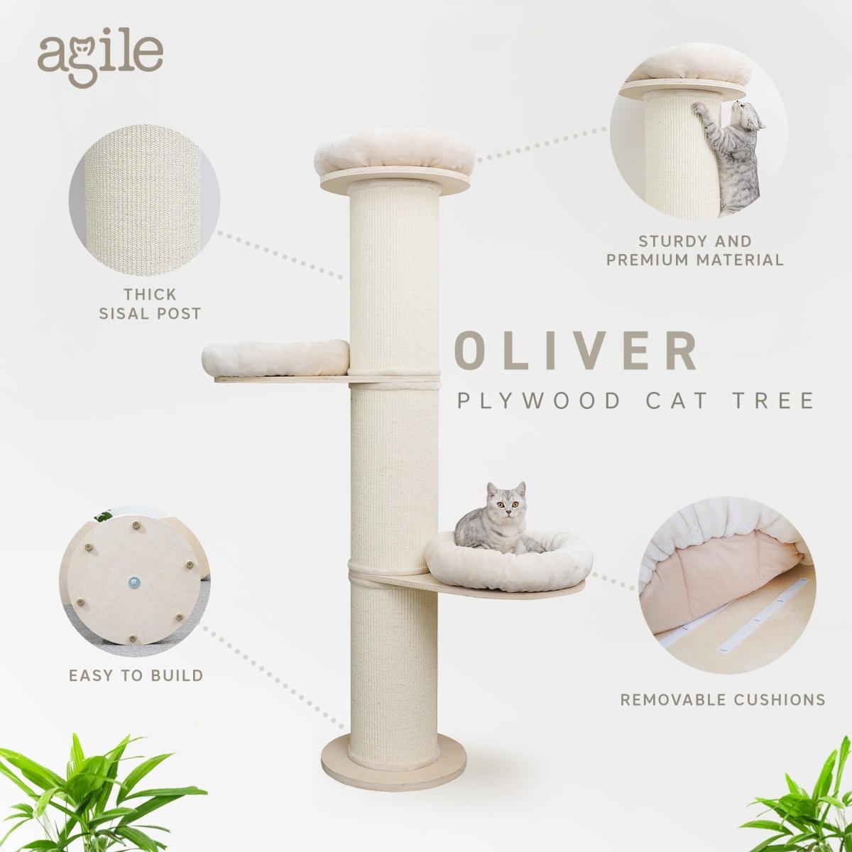 Oliver - Plywood Cat Tree - AGILE
